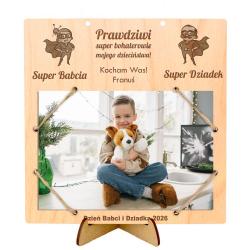 Drewniana ramka na zdjęcie dla Babci i Dziadka...