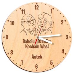 Grawerowany zegar prezent dla Babci i Dziadka...