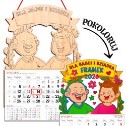 Kalendarz 2026 do kolorowania prezent dla Babci...