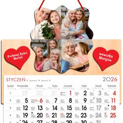 Drewniany foto kalendarz 2026 dla Babci i...