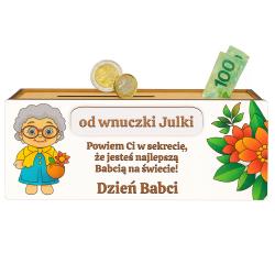 Skarbonka dla Babci do kolorowania od wnuczki...