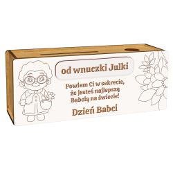 Skarbonka dla Babci do kolorowania od wnuczki...