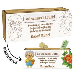Skarbonka dla Babci do kolorowania od wnuczki...