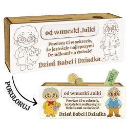 Skarbonka dla Babci i Dziadka do kolorowania od...