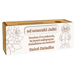 Skarbonka dla Dziadka do kolorowania z podpisem...