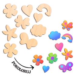 Drewniane elementy do scrapbookingu malowania 9...