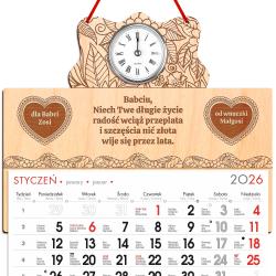 Kalendarz 2026 dla Babci i Dziadka z zegarem i...