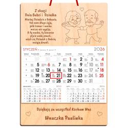 Duży kalendarz do kolorowania z podpisem dla...