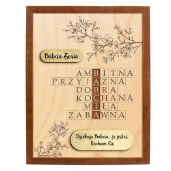 Drewniana ramka z grawerem Babcia personalizowana