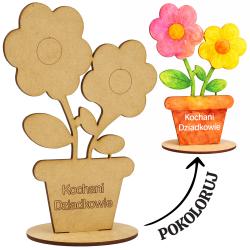 Statuetka kwiat do kolorowania dla Babci i Dziadka