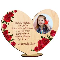 Prezent drewniana statuetka serce na dzień...