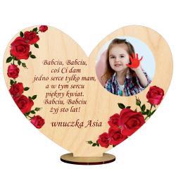 Prezent drewniana statuetka serce na dzień...