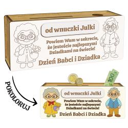 Skarbonka dla Babci i Dziadka do kolorowania od...