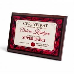 Dyplom Certyfikat Grawerton Prezent na Dzień Babci