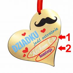 Zawieszka do auta złota prezent dla Dziadka