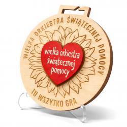 Medal WOŚP drewniany eco czerwone serduszko...