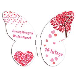 Motyl na lizaka Walentynki drewniana dekoracja...