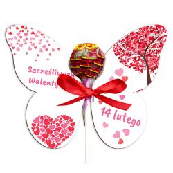 Motyl na lizaka Walentynki drewniana dekoracja...