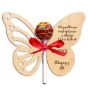 Grawerowany motyl na lizaka prezent na Dzień Kobiet