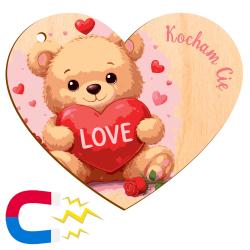 Magnes brelok walentynkowy miś serce prezent z...