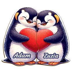 Breloki dla pary walentynki pingwiny z imionami...