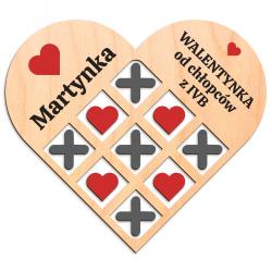 Kółko i krzyżyk serce prezent z imieniem na...