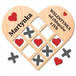 Kółko i krzyżyk serce prezent z imieniem na...