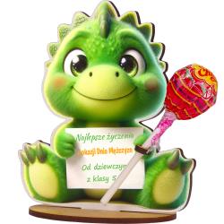 Statuetka dinozaur na lizaka z imieniem prezent...