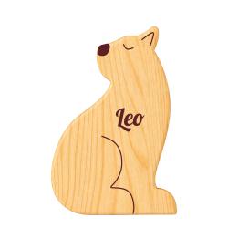 Drewniany kot dodatek do misiów drewnianych...