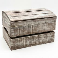 Drewniana Skrzynka Rustykalna z Wiekiem – Kufer...
