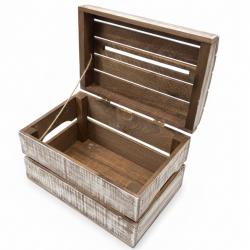 Drewniana Skrzynka Rustykalna z Wiekiem – Kufer...