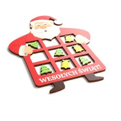 Świąteczna gra Kółko i Krzyżyk Mikołaj Wesołych...