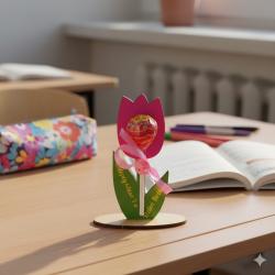 Tulipan z dedykacją na lizaka prezent na Dzień...