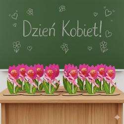 Tulipan z dedykacją na lizaka prezent na Dzień...