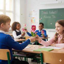 Tulipan z dedykacją na lizaka prezent na Dzień...