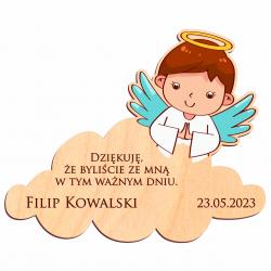 Drewniany magnes Aniołek - podziękowanie dla...