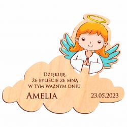 Drewniany magnes Aniołek - podziękowanie dla...