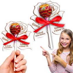 Drewniana róża na lizaka Dzień Kobiet upominek...