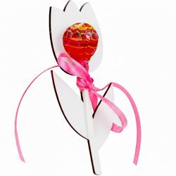 Drewniany tulipan na lizaka do kolorowania z...