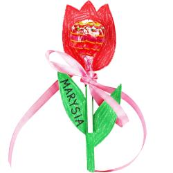 Drewniany tulipan na lizaka do kolorowania z...