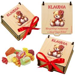 Pudełko na słodycze z imieniem Dzień Kobiet...