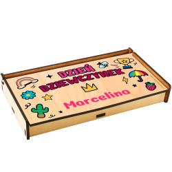 Drewniane przybory geometryczne zestaw prezent...