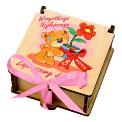 Pudełko na słodycze Dzień Kobiet drewniane prezent