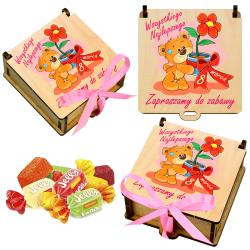 Pudełko na słodycze Dzień Kobiet drewniane prezent
