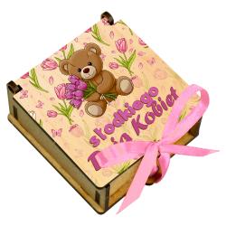 Drewniane pudełko na słodycze Dzień Kobiet...