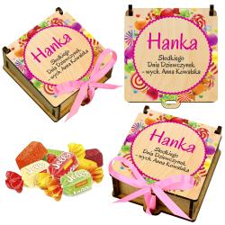 Drewniane pudełko na słodycze z imieniem na...