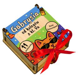 Drewniane pudełko na słodycze z imieniem na...