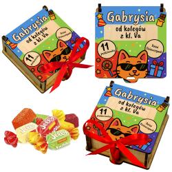 Drewniane pudełko na słodycze z imieniem na...