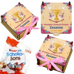 Pudełko na słodycze pamiątka 1 Komunii Świętej...