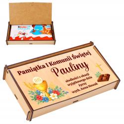 Pudełko na czekoladę pamiątka I Komunii z...